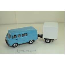 12094-1-УСР УАЗ-39099 комби с прицепом будка (пластик крашенный) голубой
