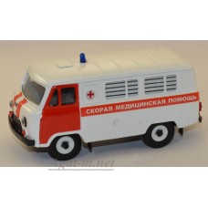10004-УСР УАЗ-3962 автобус скорая медицинская помощь, белый/красный