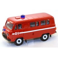 10005-УСР УАЗ-3962 автобус пожарный (белые полосы), таблетка