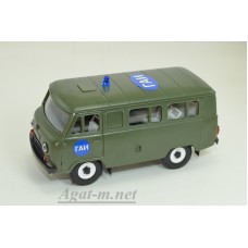 11014-1-УСР УАЗ-3962 автобус ГАИ наклейки (пластик), зеленый