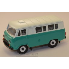 УАЗ-3962 автобус двухцветный (пластик крашенный), зеленый/белый