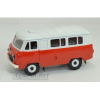12001-3-УСР УАЗ-3962 автобус двухцветный (пластик крашенный), красный/белый