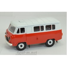 12001-3-УСР УАЗ-3962 автобус двухцветный (пластик крашенный), красный/белый