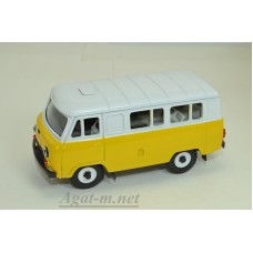 12001-5-УСР УАЗ-3962 автобус двухцветный (пластик крашенный), белый/желтый