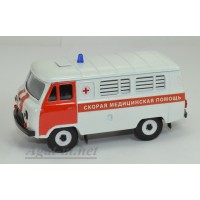 12054-УСР УАЗ-3962 автобус скорой медицинской помощи (пластик крашенный) белый/красный