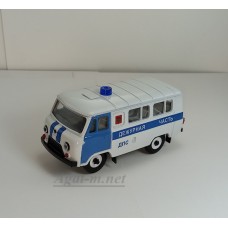 12057-5-УСР УАЗ-3962 автобус Дежурная часть ДПС, таблетка (пластик крашенный), белый/ двери синие