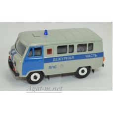 12058-УСР УАЗ-3962 автобус ППС, ДПС (пластик крашенный) таблетка, двухцветный серый/синий